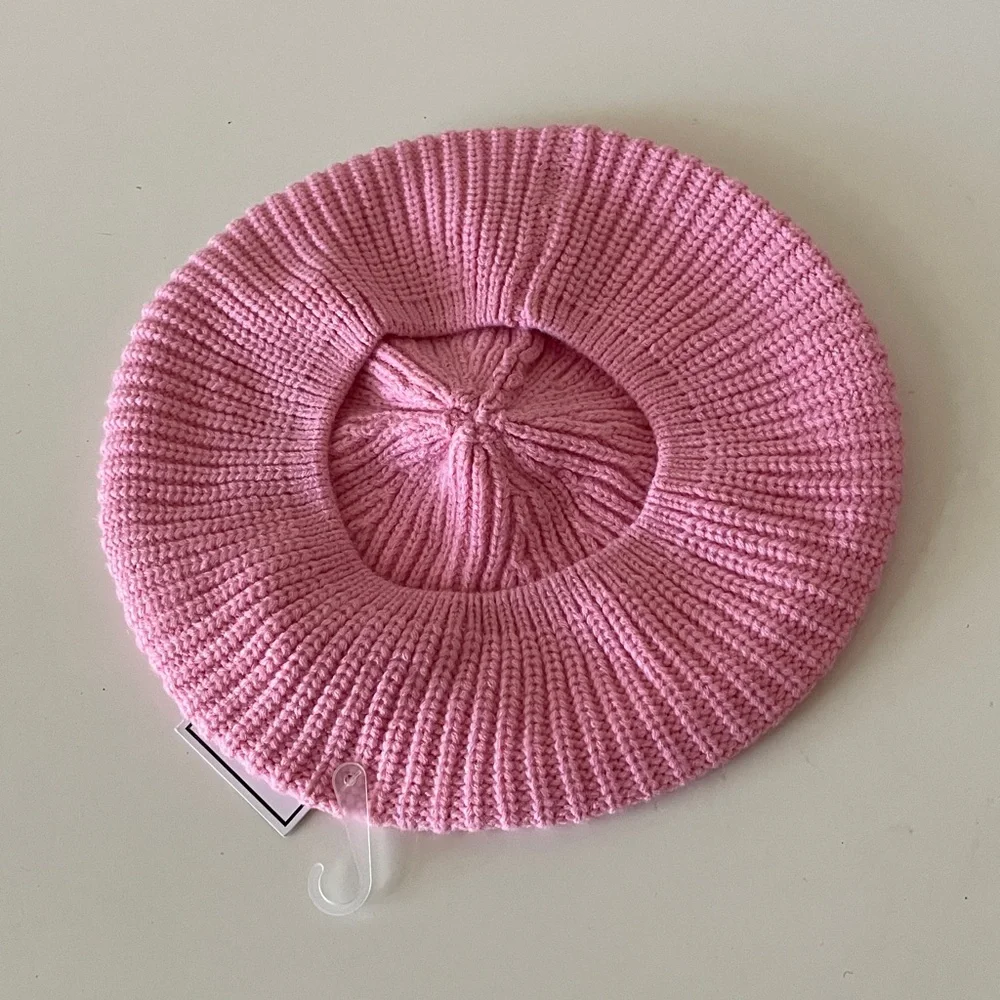 Knit Beret Knitted Pink